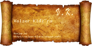 Velzer Klára névjegykártya