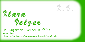 klara velzer business card